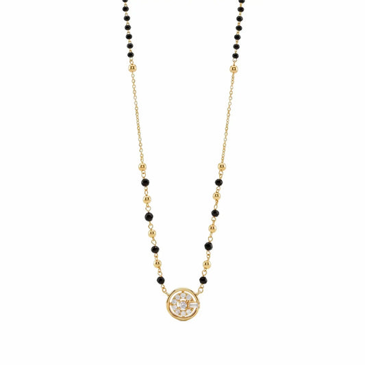925 Sterling Silver Circular Halo Mangalsutra - My Store