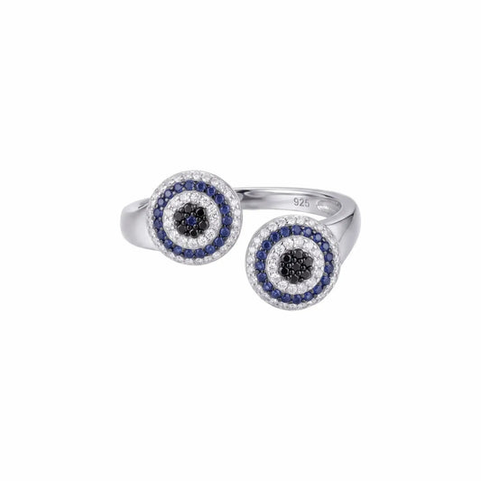 CZ Evil Eye Adjustable Ring - My Store