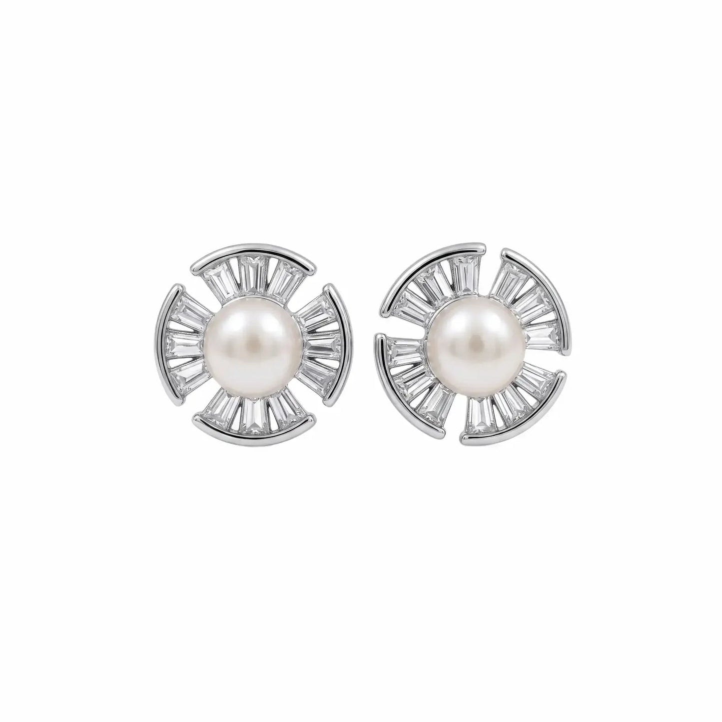 CZ Pearl Stud Earring - My Store