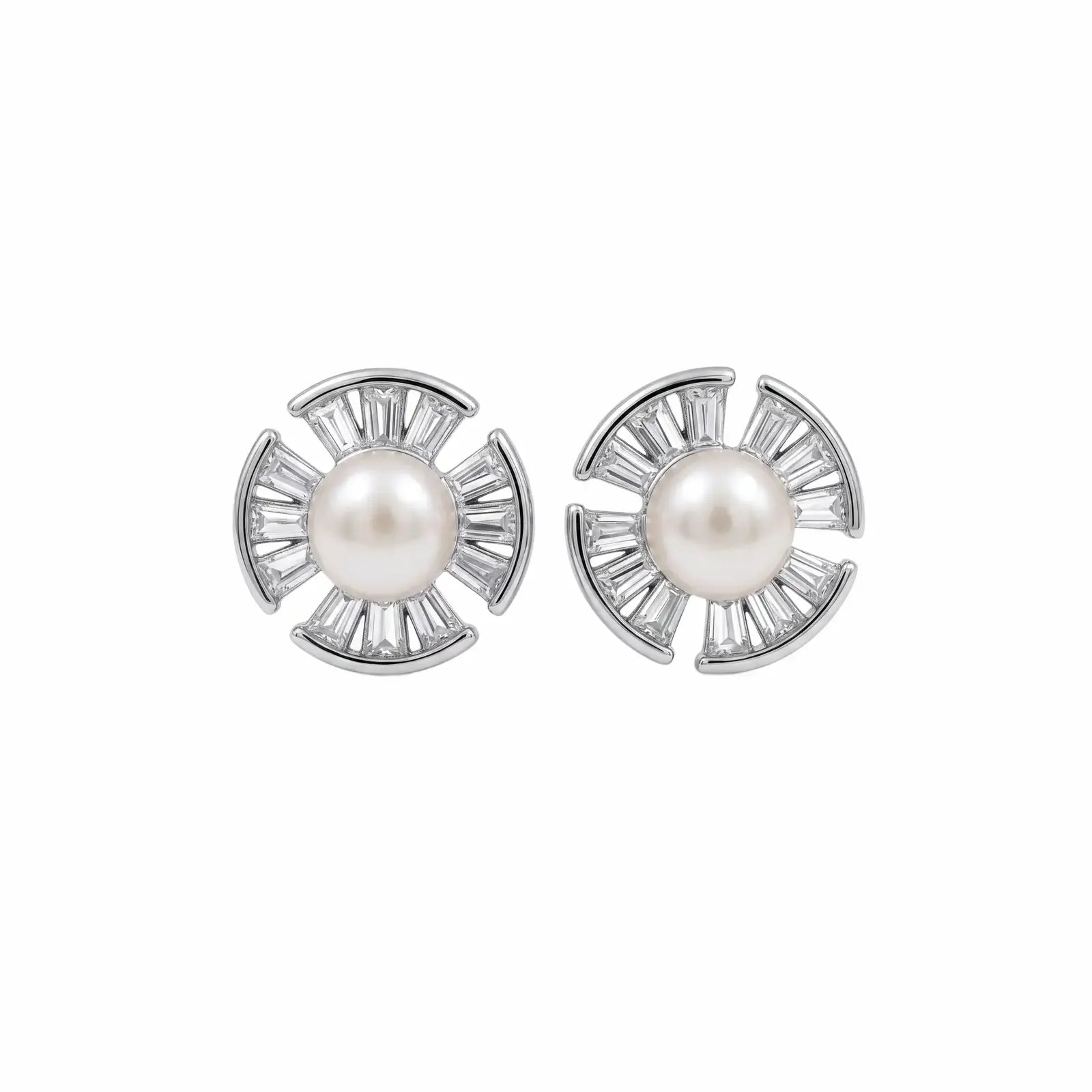 CZ Pearl Stud Earring - My Store
