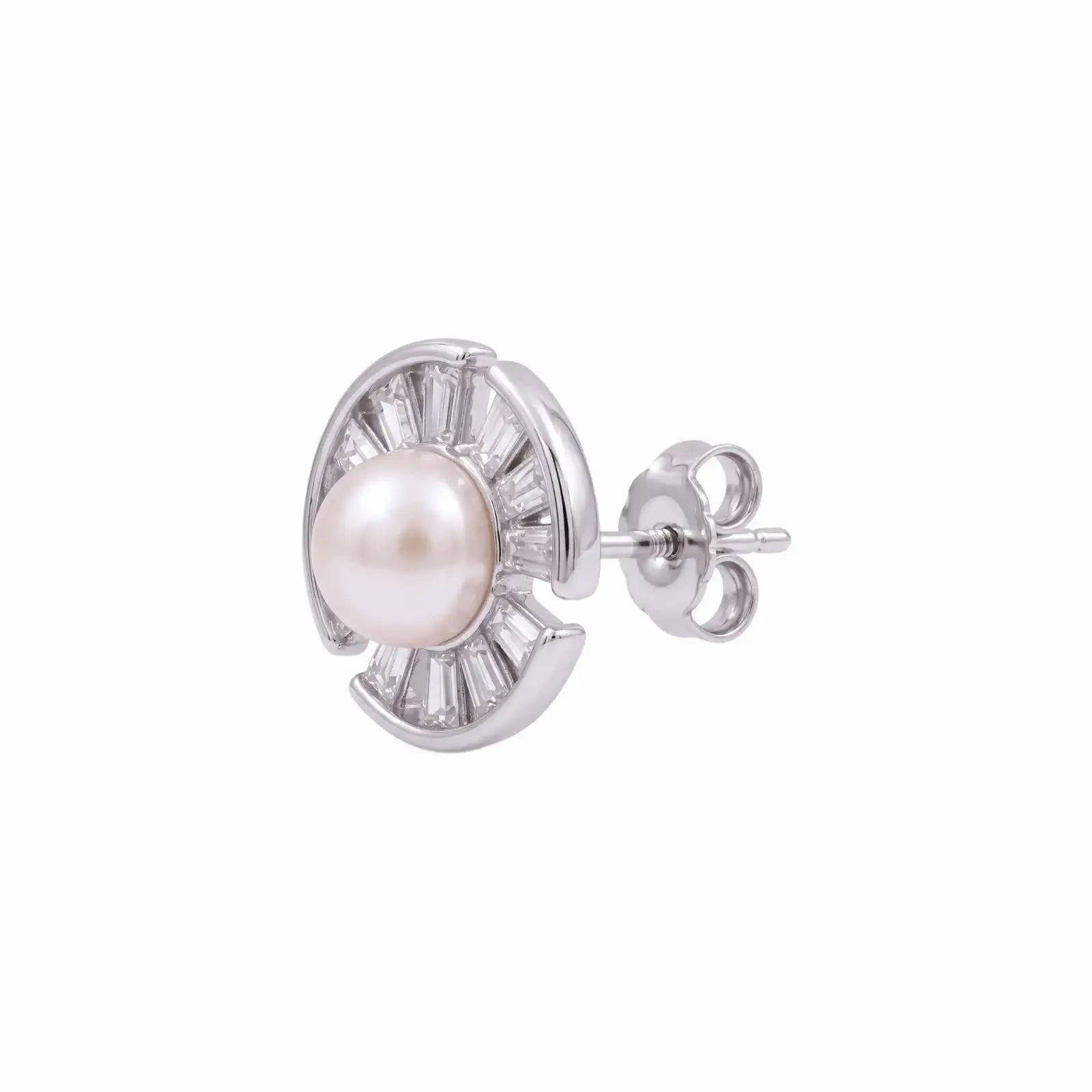 CZ Pearl Stud Earring - My Store