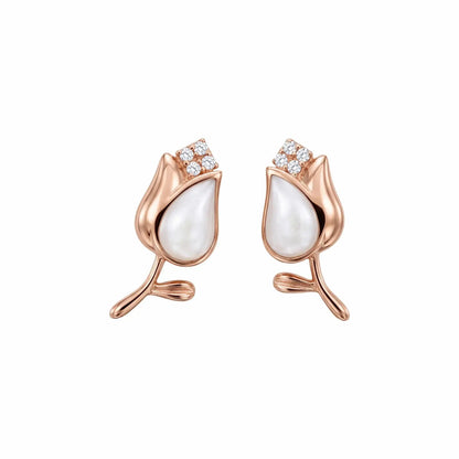 CZ Rose Blossom Earrings - My Store