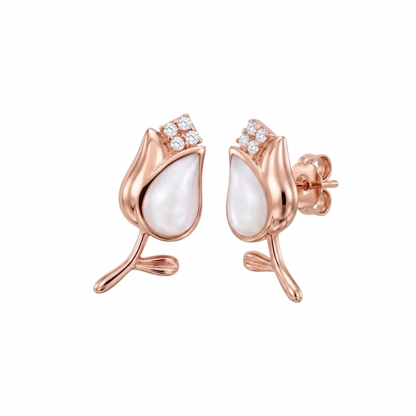 CZ Rose Blossom Earrings - My Store