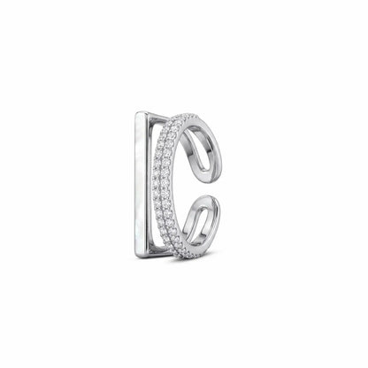Geometric Criss Cross MOP CZ Ring - My Store