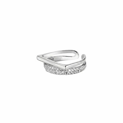 Geometric Criss Cross MOP CZ Ring - My Store