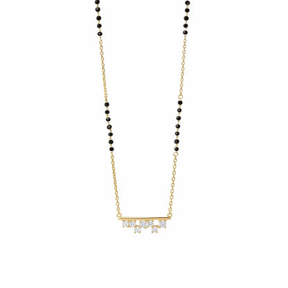 Linear Sparkle CZ Silver Mangalsutra - My Store