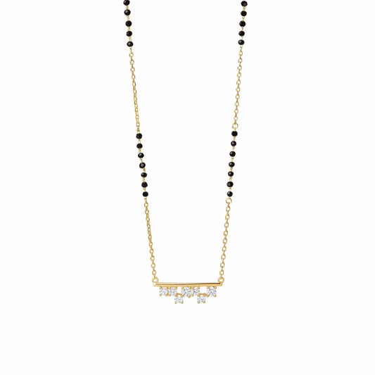 Linear Sparkle CZ Silver Mangalsutra - My Store
