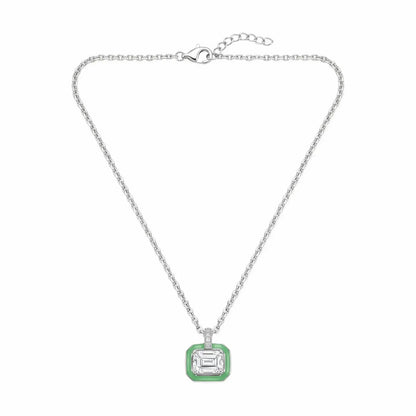 Lush Green Baguette Stone Necklace - My Store