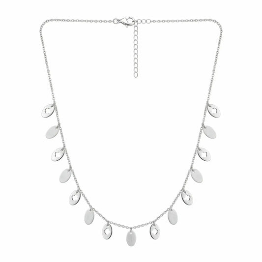 Matte Oval Charm Necklace - My Store
