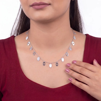 Matte Oval Charm Necklace - My Store