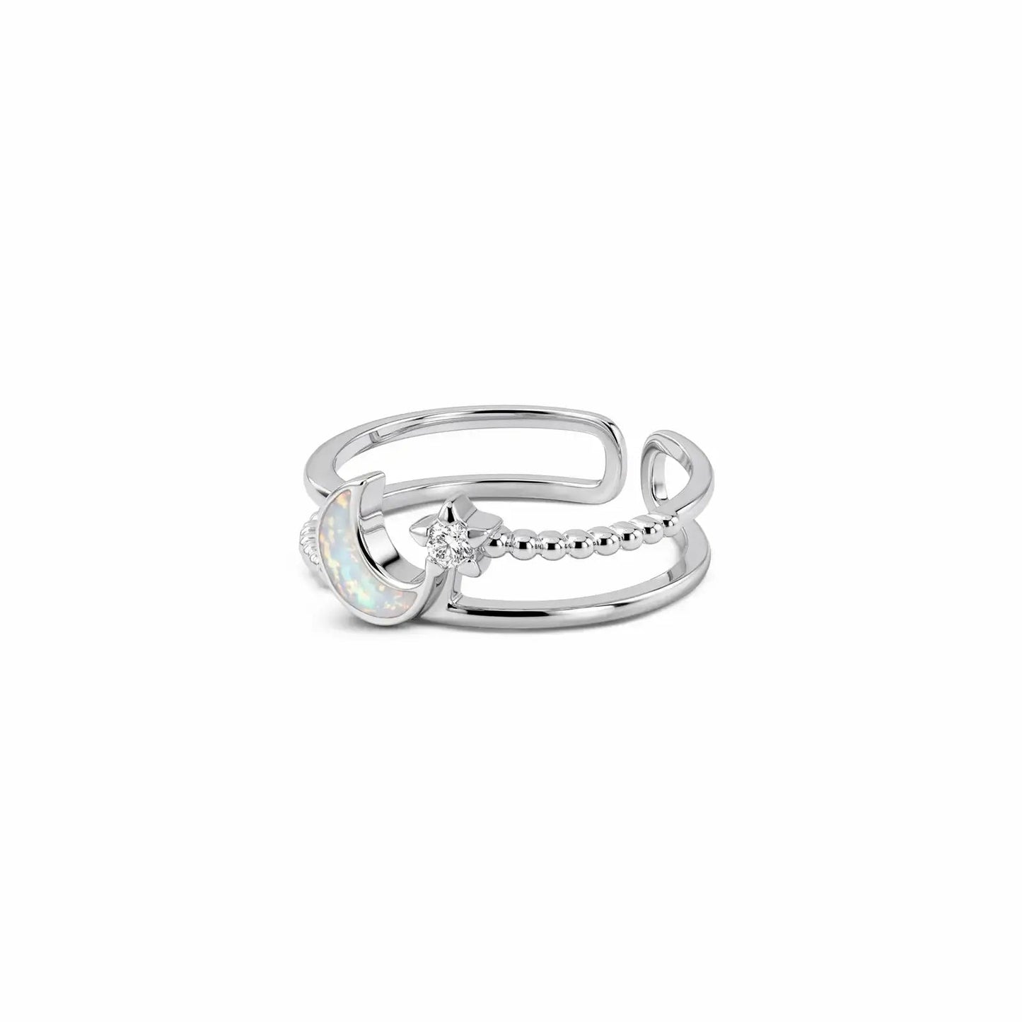 Moon Star Diamond Adjustable Ring - My Store
