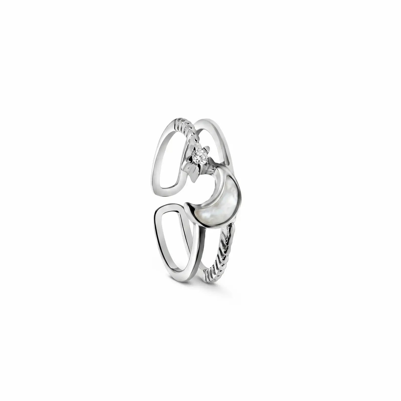 Moon Star Diamond Adjustable Ring - My Store