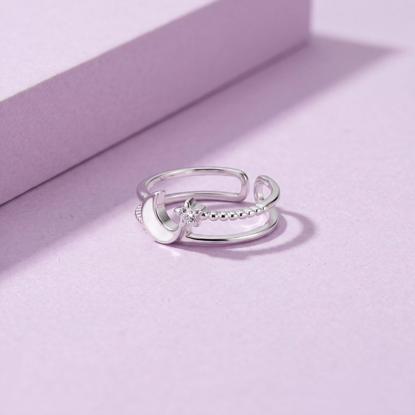 Moon Star Diamond Adjustable Ring - My Store