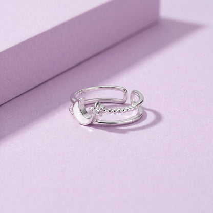 Moon Star Diamond Adjustable Ring - My Store