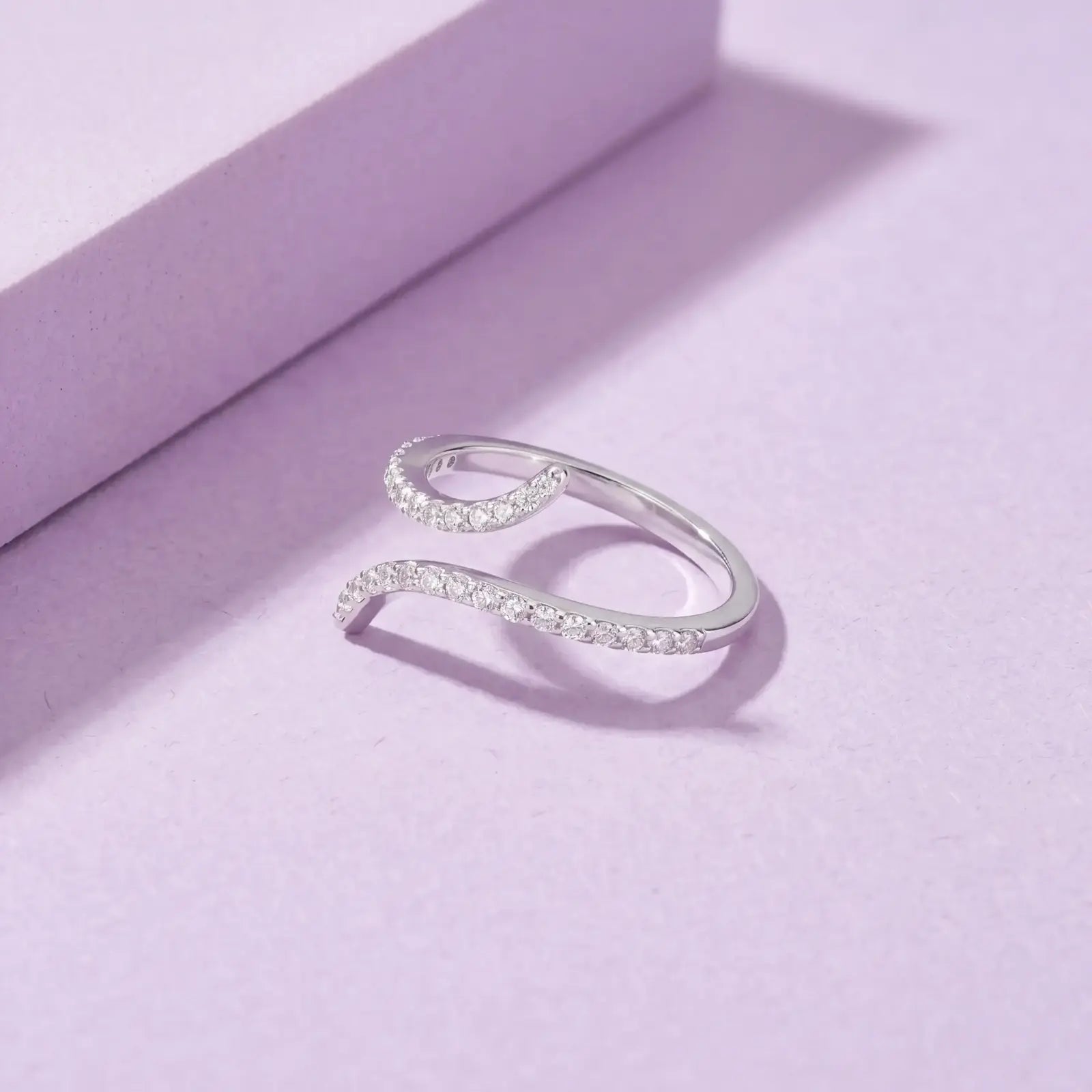 Open Spiral CZ Silver Ring - My Store