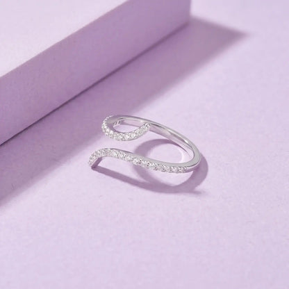 Open Spiral CZ Silver Ring - My Store