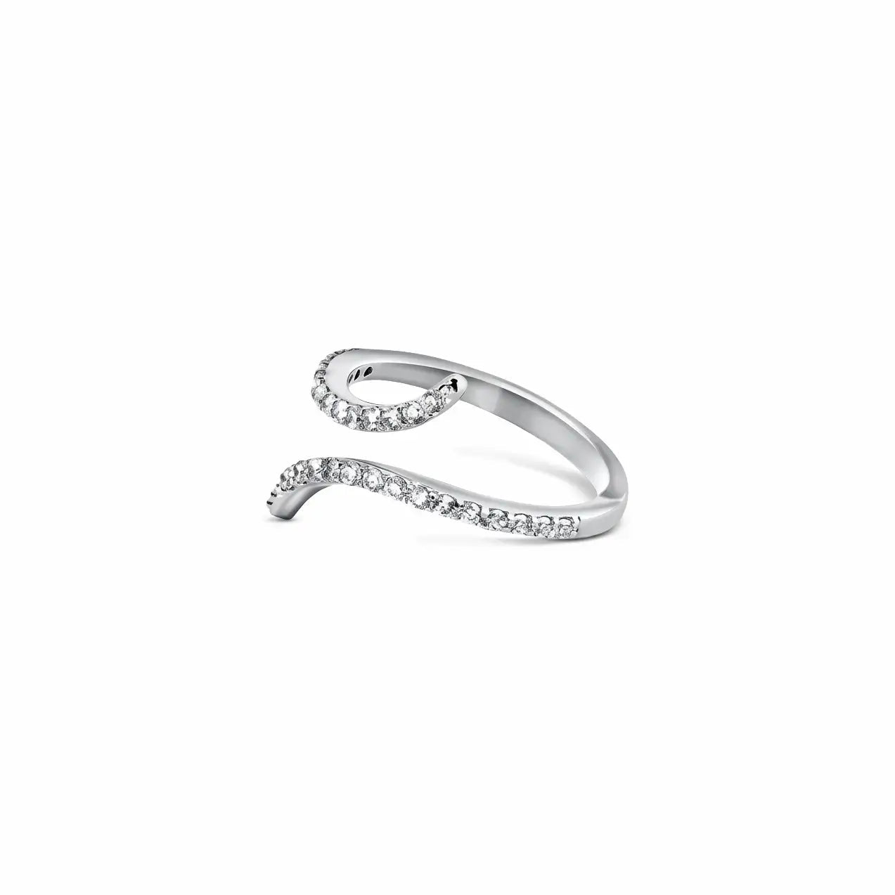 Open Spiral CZ Silver Ring - My Store