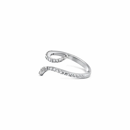 Open Spiral CZ Silver Ring - My Store
