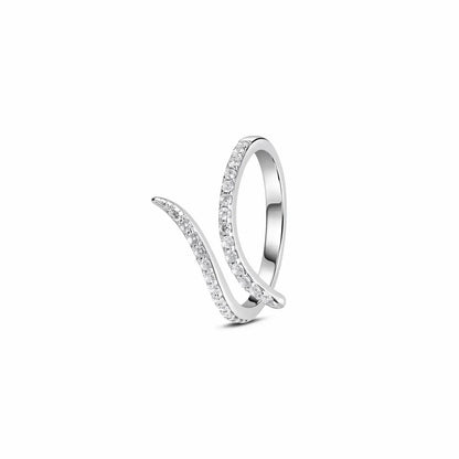 Open Spiral CZ Silver Ring - My Store
