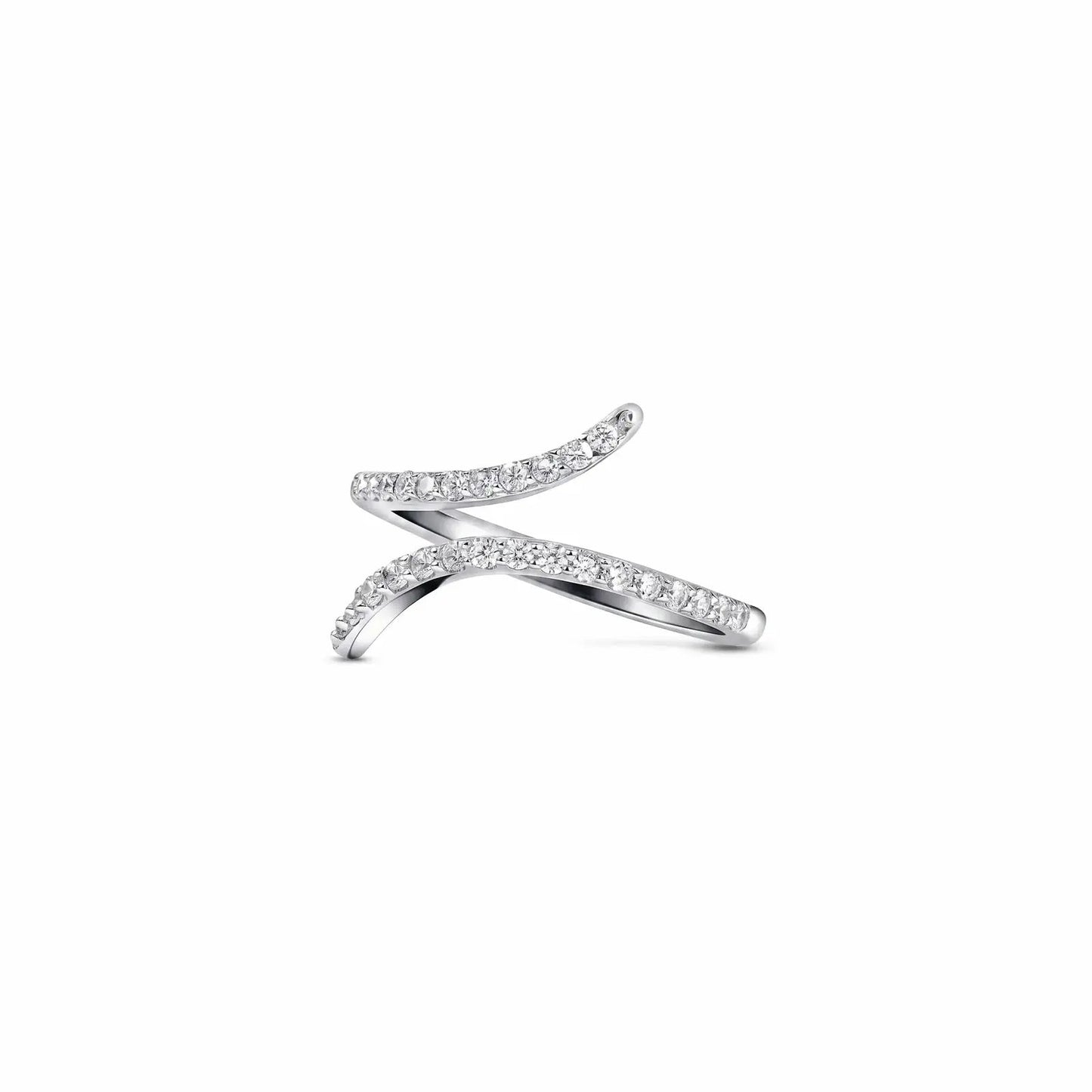 Open Spiral CZ Silver Ring - My Store