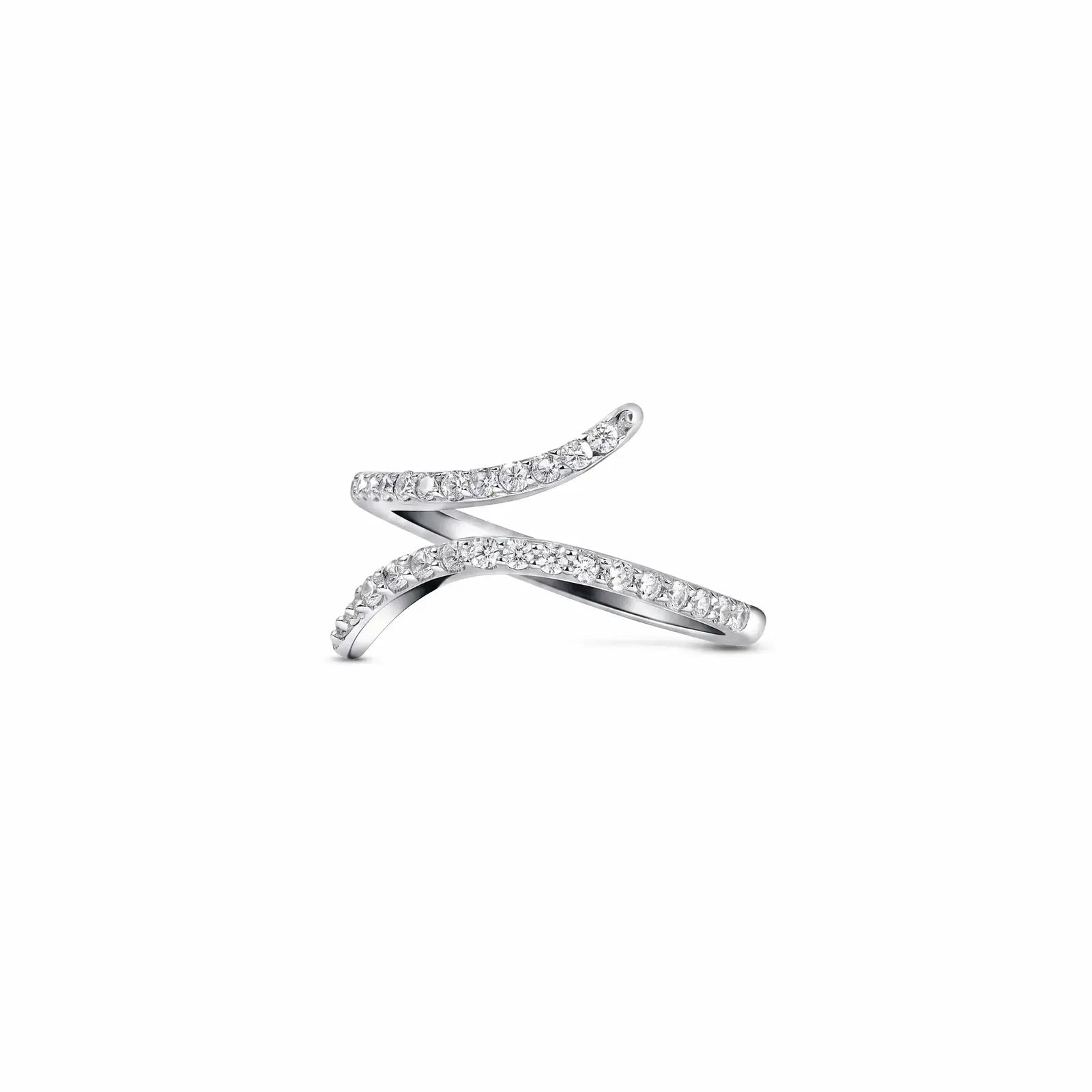 Open Spiral CZ Silver Ring - My Store