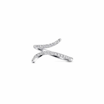 Open Spiral CZ Silver Ring - My Store