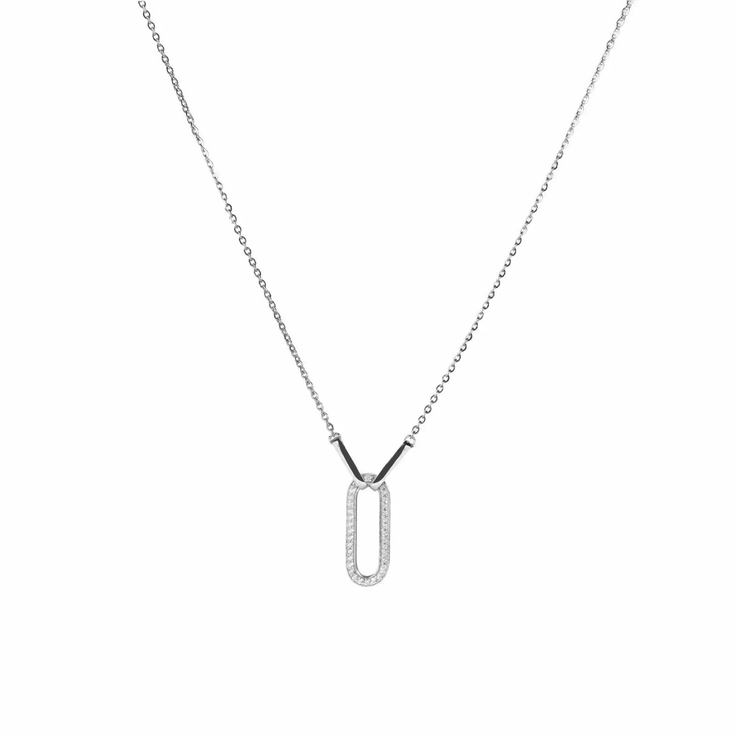 Pavé Link Paperclip Necklace - My Store