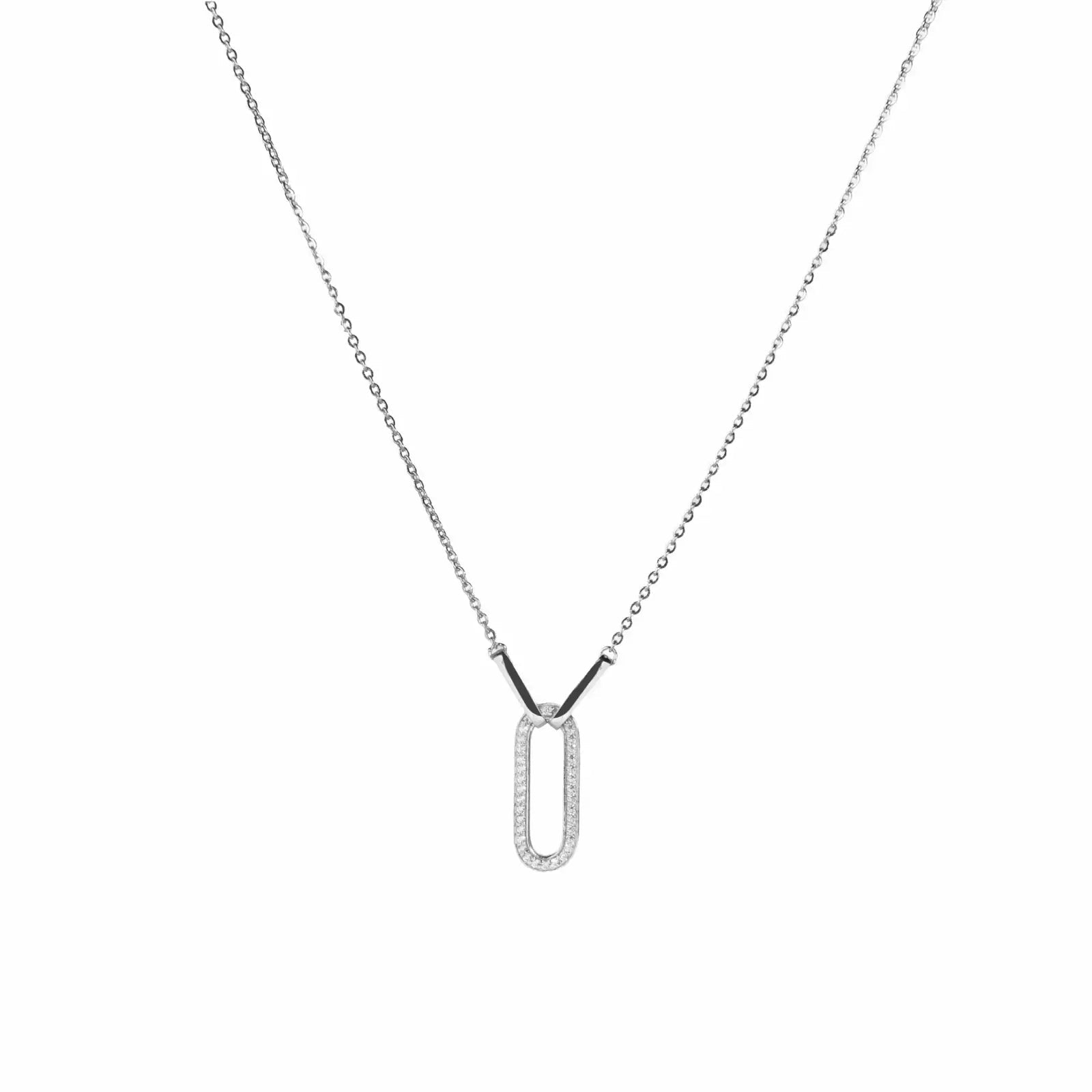 Pavé Link Paperclip Necklace - My Store