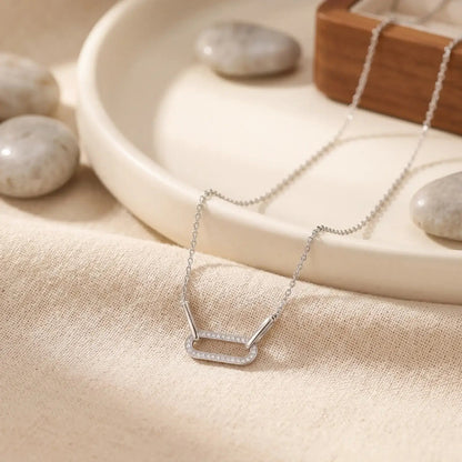 Pavé Link Paperclip Necklace - My Store