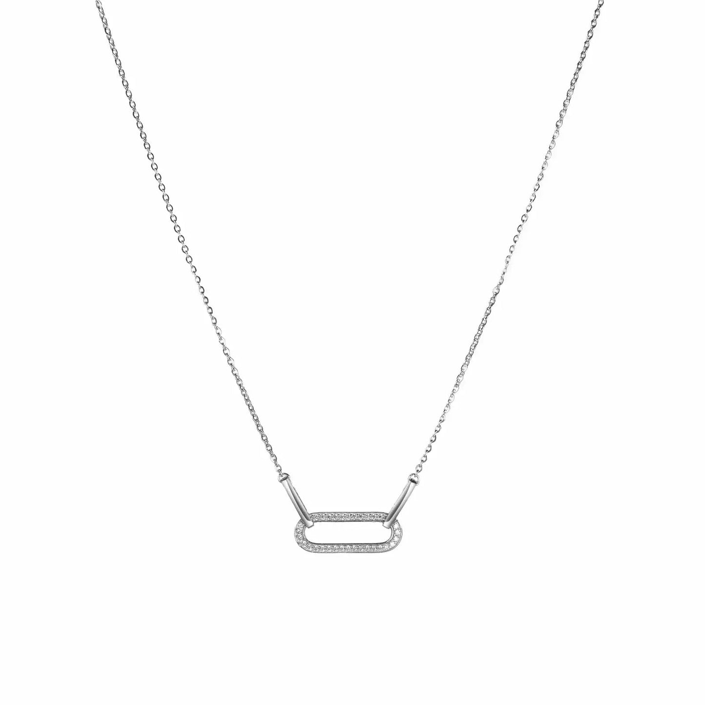 Pavé Link Paperclip Necklace - My Store
