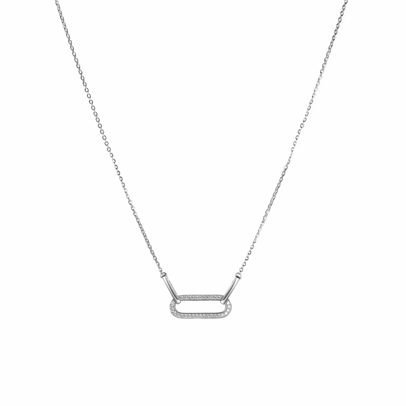 Pavé Link Paperclip Necklace - My Store