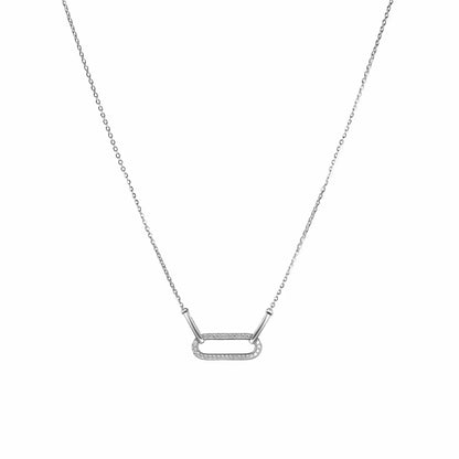 Pavé Link Paperclip Necklace - My Store