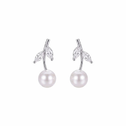 Pearl Leaf Drop Stud Earring - My Store