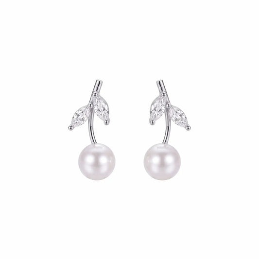 Pearl Leaf Drop Stud Earring - My Store