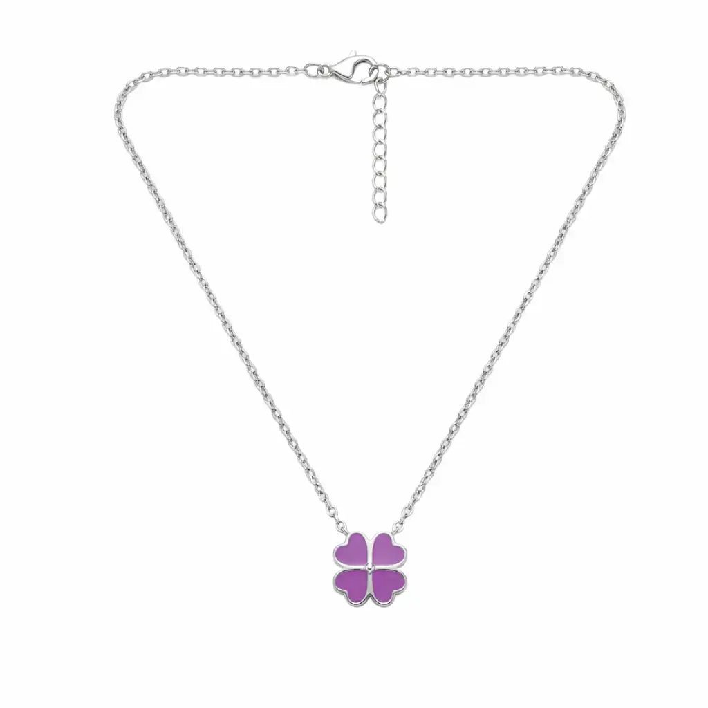 Pink Enamel Flower Necklace - My Store