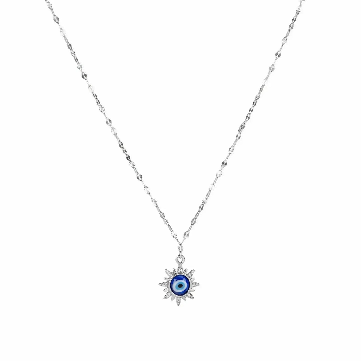 Radiant Evil Eye Silver Necklace - My Store
