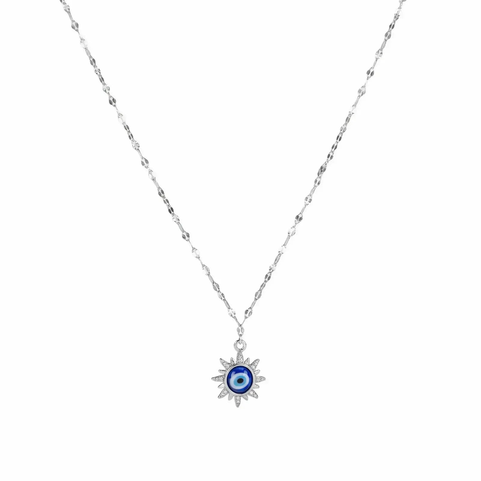 Radiant Evil Eye Silver Necklace - My Store