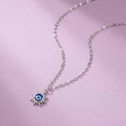 Radiant Evil Eye Silver Necklace - My Store