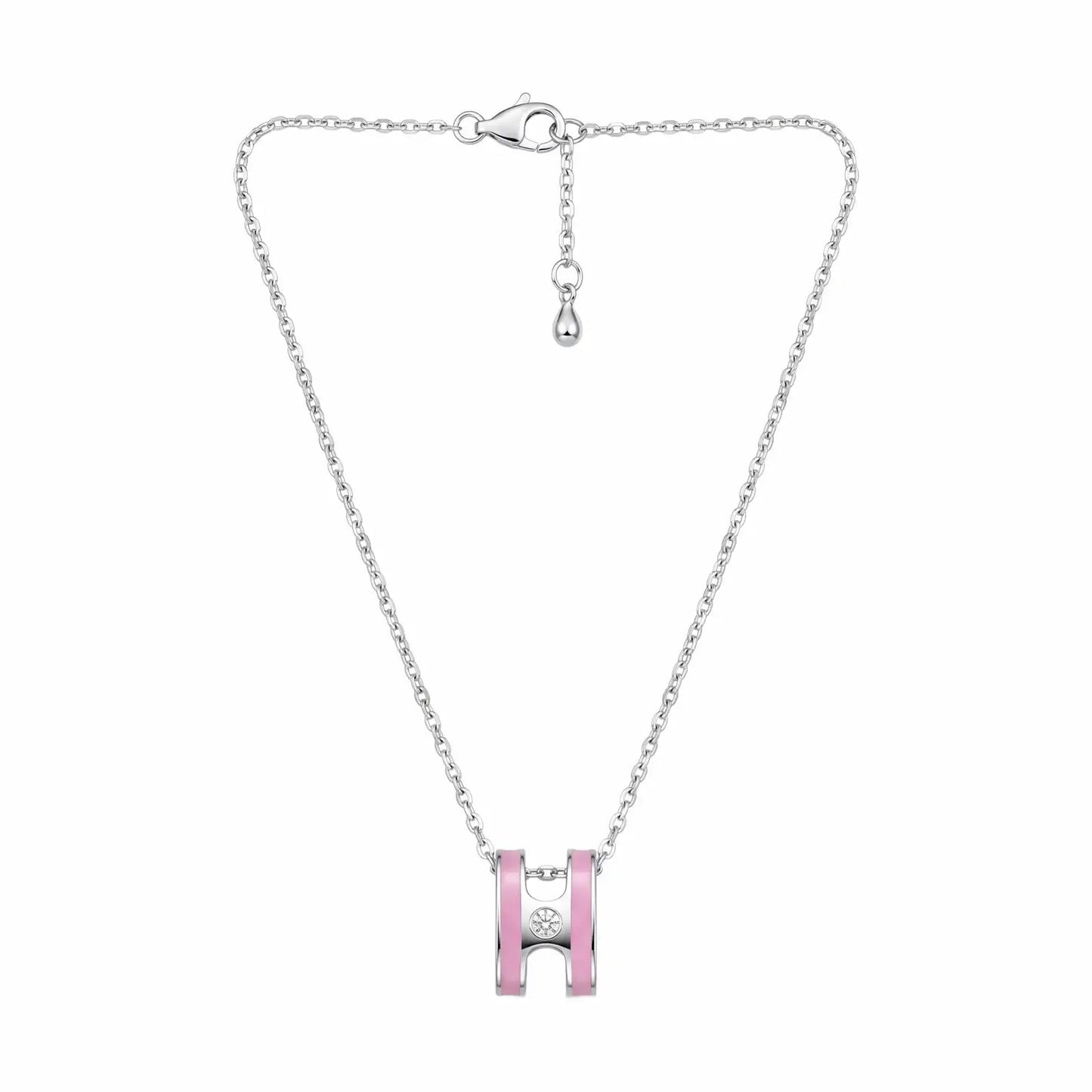 Radiant Pink Enamel Necklace - My Store