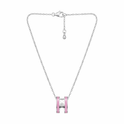 Radiant Pink Enamel Necklace - My Store