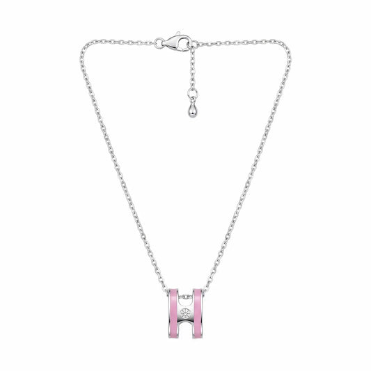 Radiant Pink Enamel Necklace - My Store