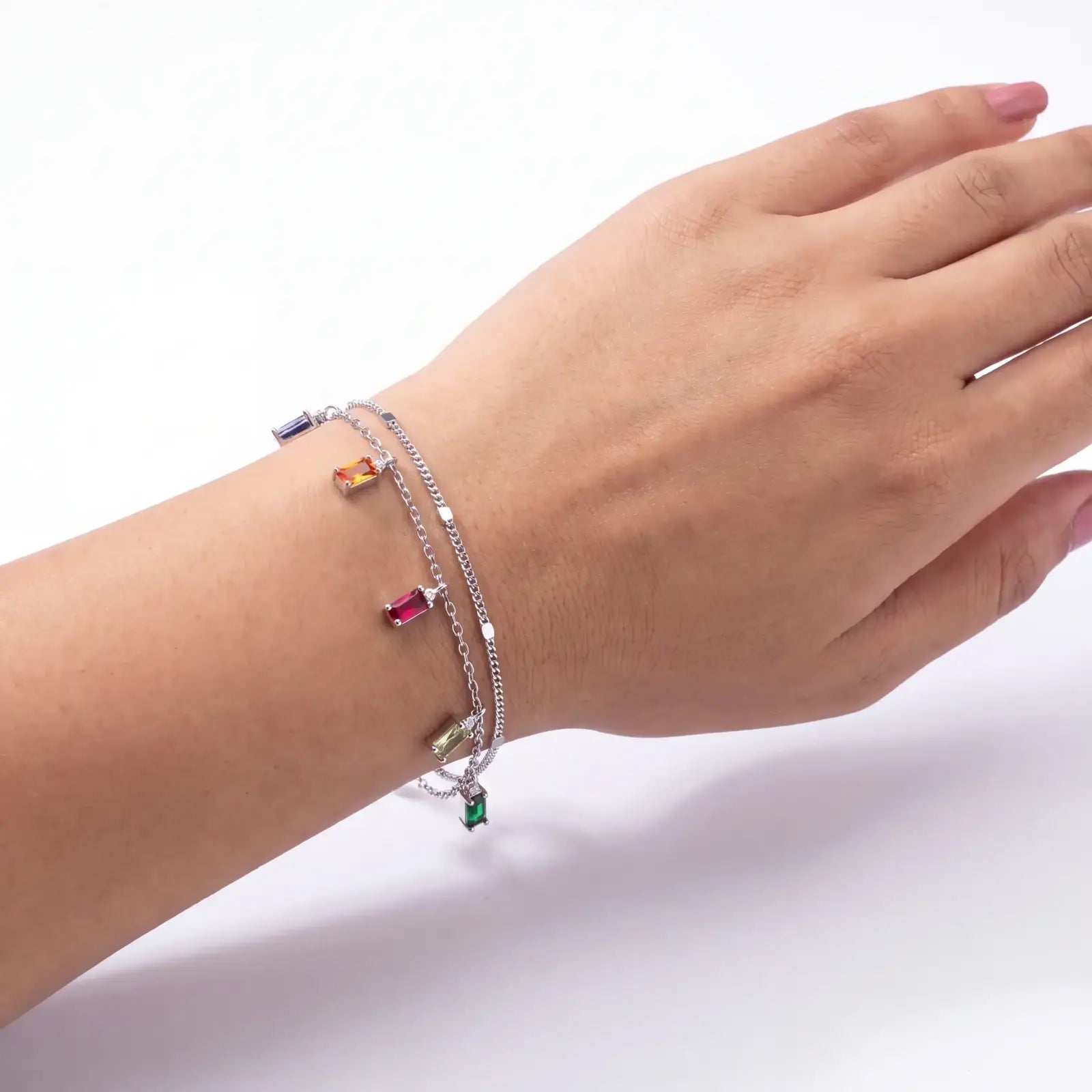 Rainbow Baguette Charm Bracelet - My Store