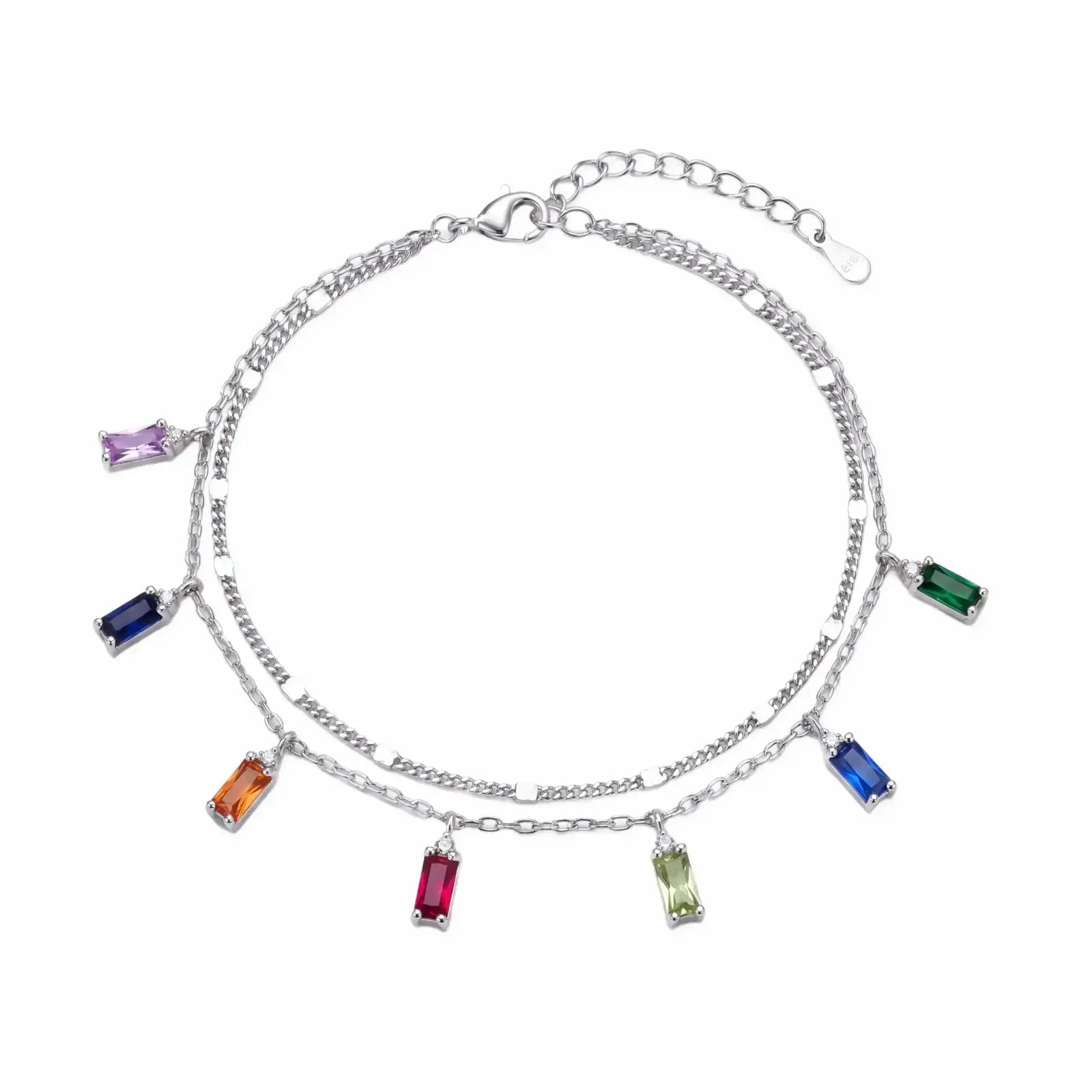 Rainbow Baguette Charm Bracelet - My Store