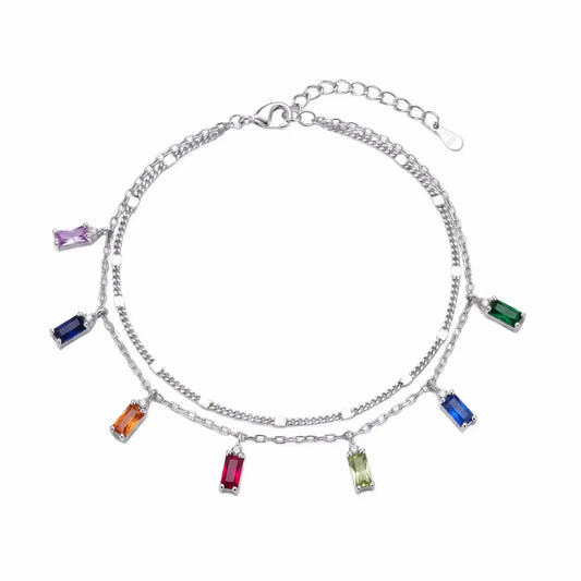 Rainbow Baguette Charm Bracelet - My Store