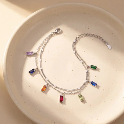 Rainbow Baguette Charm Bracelet - My Store