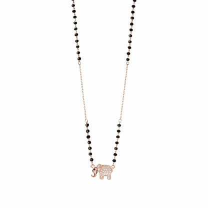 Rose Gold Elegant Elephant Silver Mangalsutra - My Store