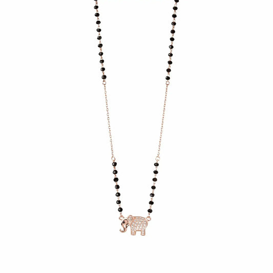 Rose Gold Elegant Elephant Silver Mangalsutra - My Store