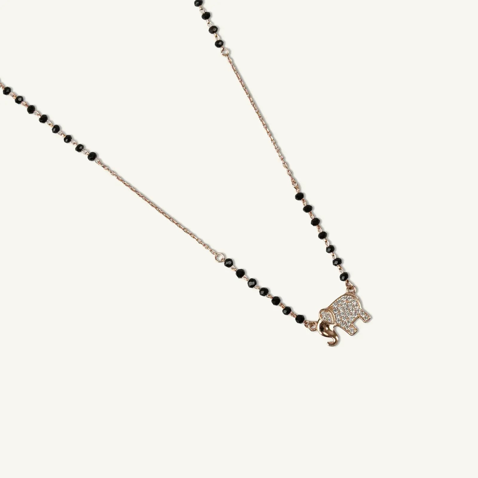 Rose Gold Elegant Elephant Silver Mangalsutra - My Store